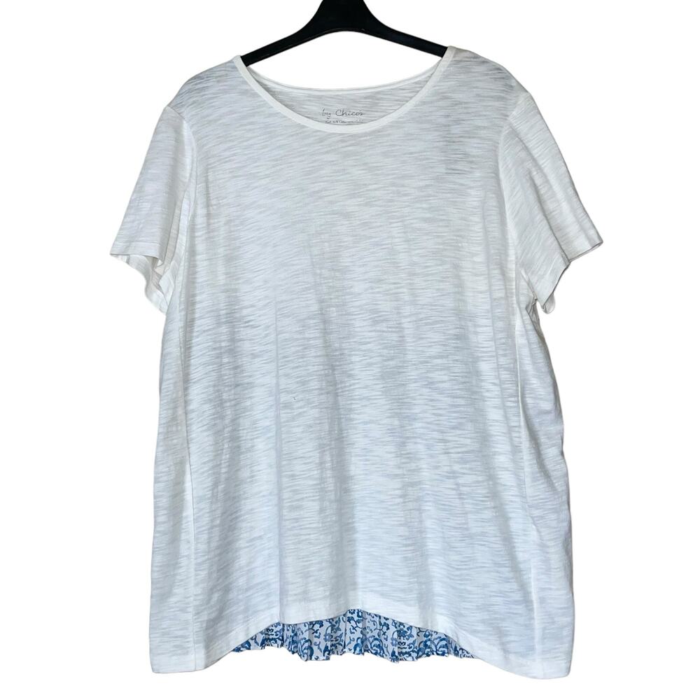 Chico's Tunic Top Pleated Back T Shirt